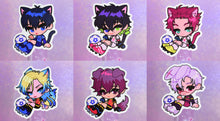 Load image into Gallery viewer, Anime character chibi stickers with different colored hair in white border.